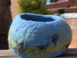 a bowl made from wet felting workshop