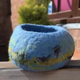 a bowl made from wet felting workshop