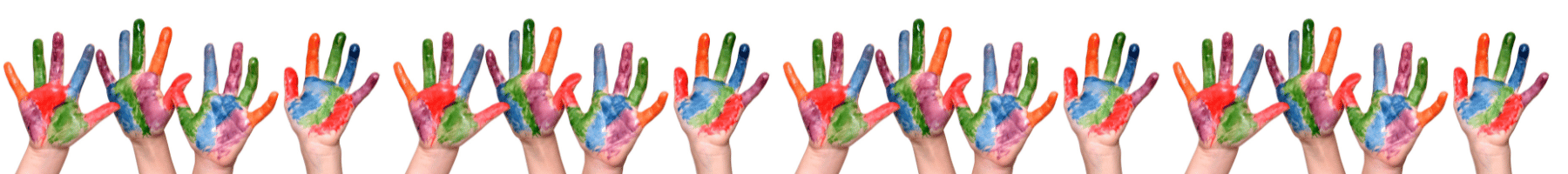row of painted hands