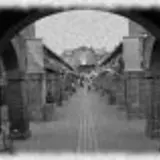 view of an old walkway through the museum