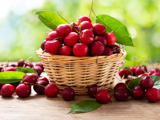 cherries in a basket